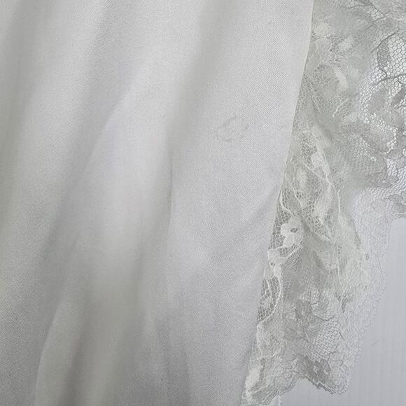 Jaclyn Smith Vintage 90s Satin Lace Lingerie Top Off White Sheer Waist Large - Picture 5 of 7